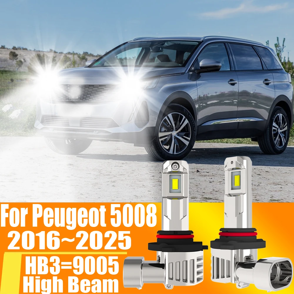 Фото 2x HB3 9005 светодиодные фары Canbu Автомобильная лампа высокой мощности 6000K ксеноновый белый свет мото диодная лампа 12 В 55 Вт для Peugeot 5008 2016 ~ 2025 №1