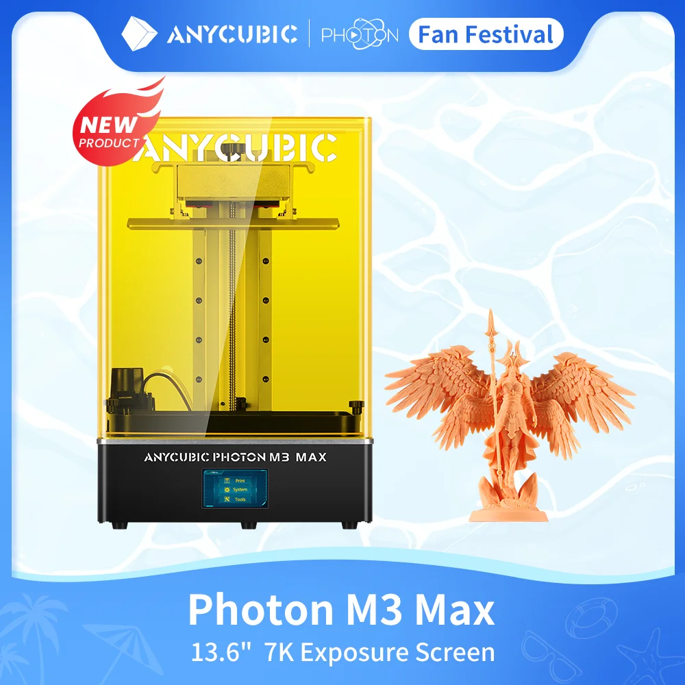 Монохромный ЖК-экран Photon M3 Max ANYCUBIC 13 6 дюйма 7K 3D-принтер с высоким разрешением