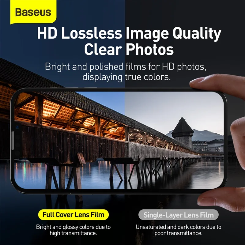 Baseus 2Pcs Camera Lens Protector For iPhone 13 14 Pro Max Tempered Glass Lens Glass For iPhone 13 14 Lens Protection Film