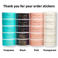 thank you for your ordersticker for pack sealing labels sticker black pink turquoise transparent gold stationery stickers roll
