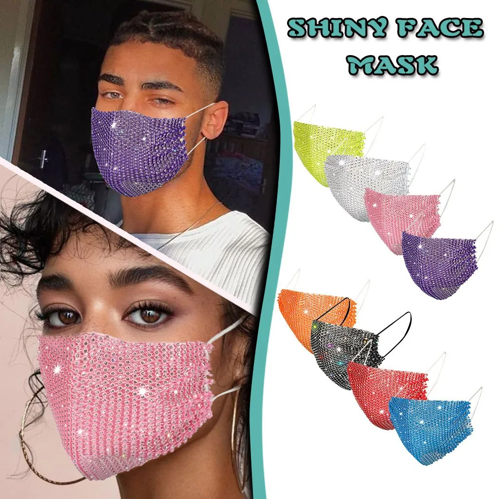 

Adult Sequined Mask Washable Face Mask and Reusable Mouth Mask Diamonded Masque respirant et lavable Masque facial Masks