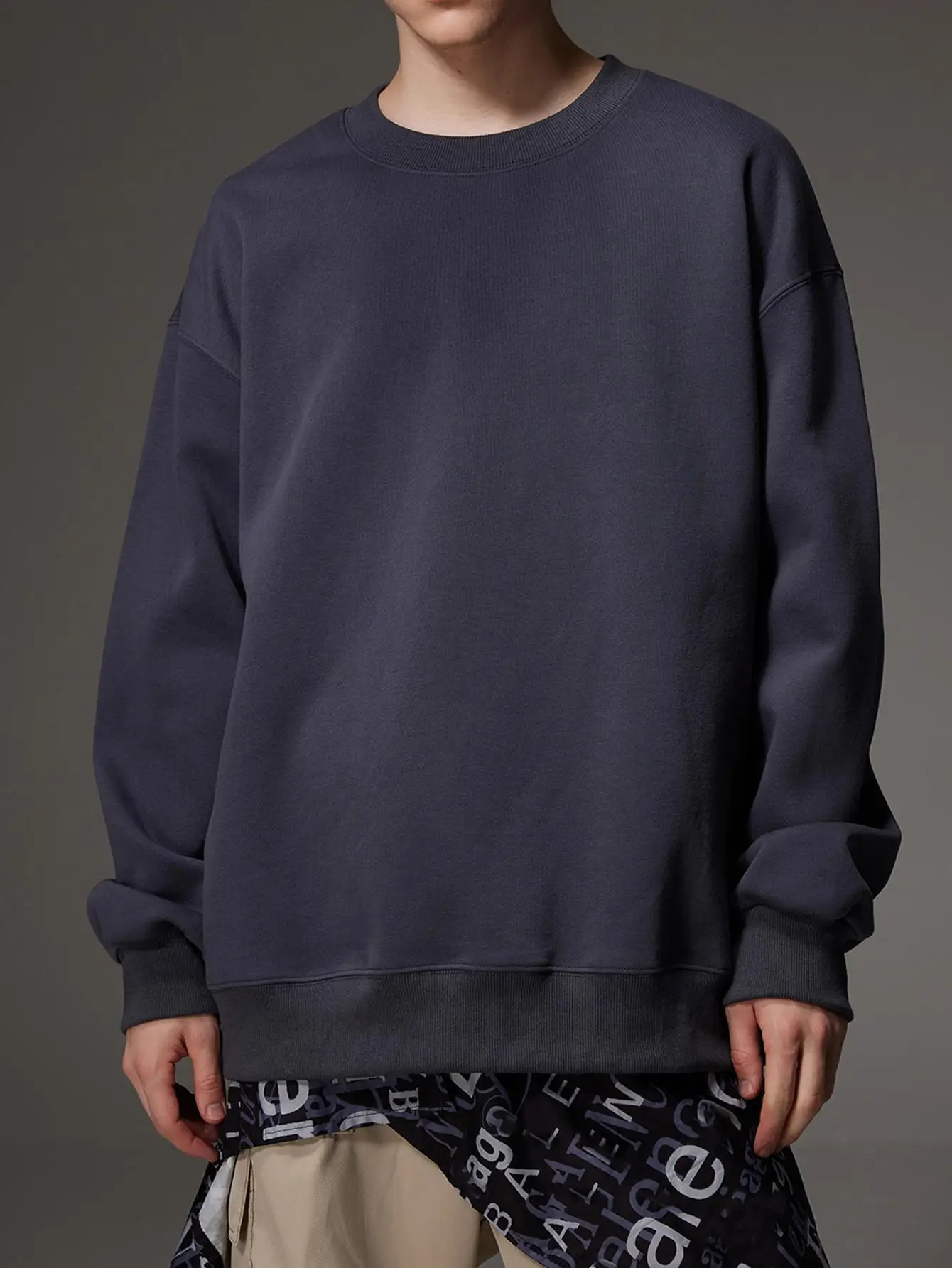 Осенние новые брендовые мужские пуловеры в стиле хип-хоп большие однотонные