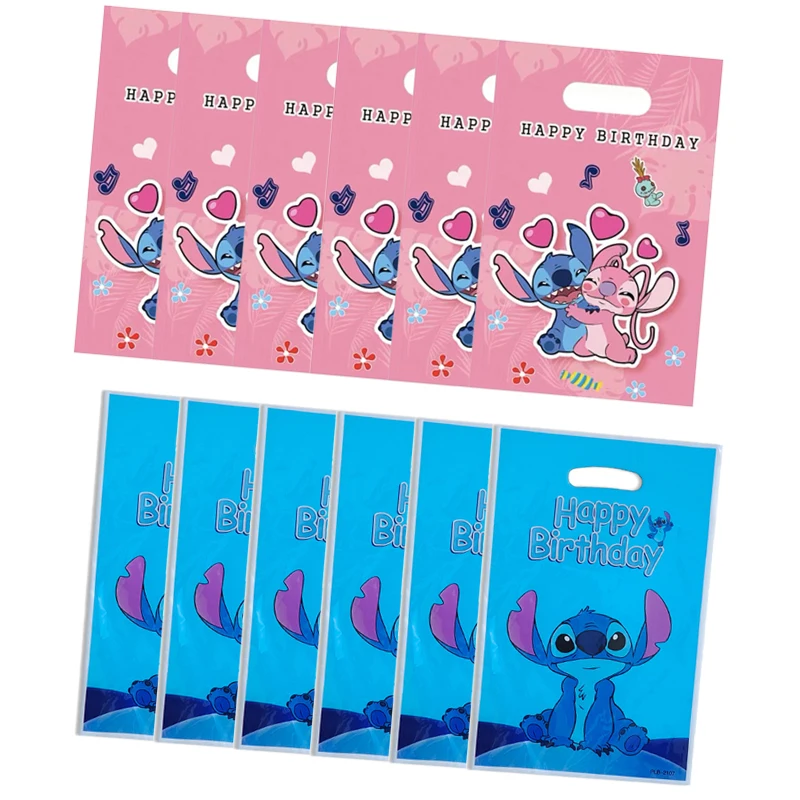 

10pcs Disney Lilo Stitch Baby Gift Bags Birthday Decoration Party Favors Supplies Snack Storage Present Souvenir Pink Candy Box