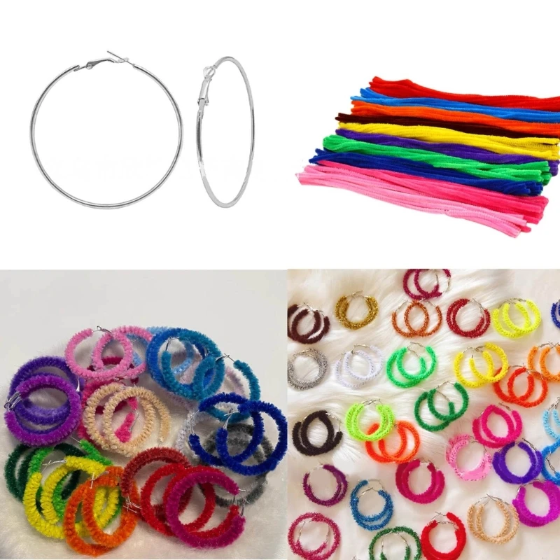 

1 комплект плюшевых проволочных палочек с синельными стержнями, набор для чистки труб, принадлежности для рукоделия