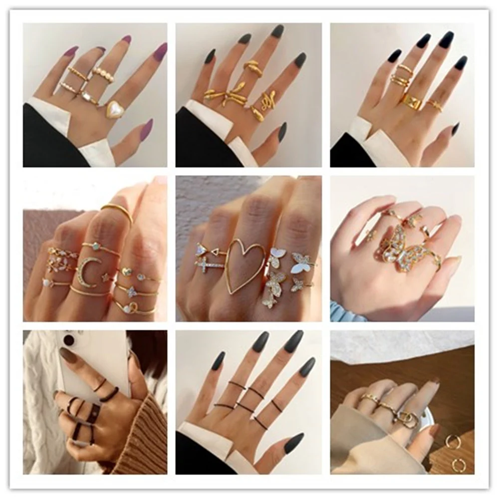 Кольца на палец с бабочкой и кисточкой новые резные ретро кольца костяшки