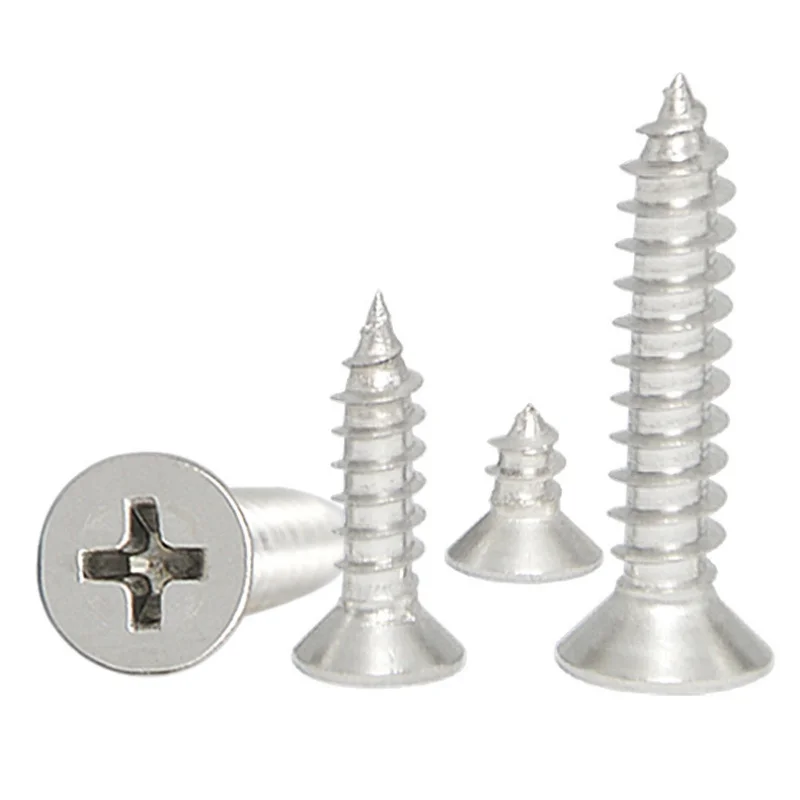 Самонарезающий винт из нержавеющей стали 304 крестообразный с потайной головкой