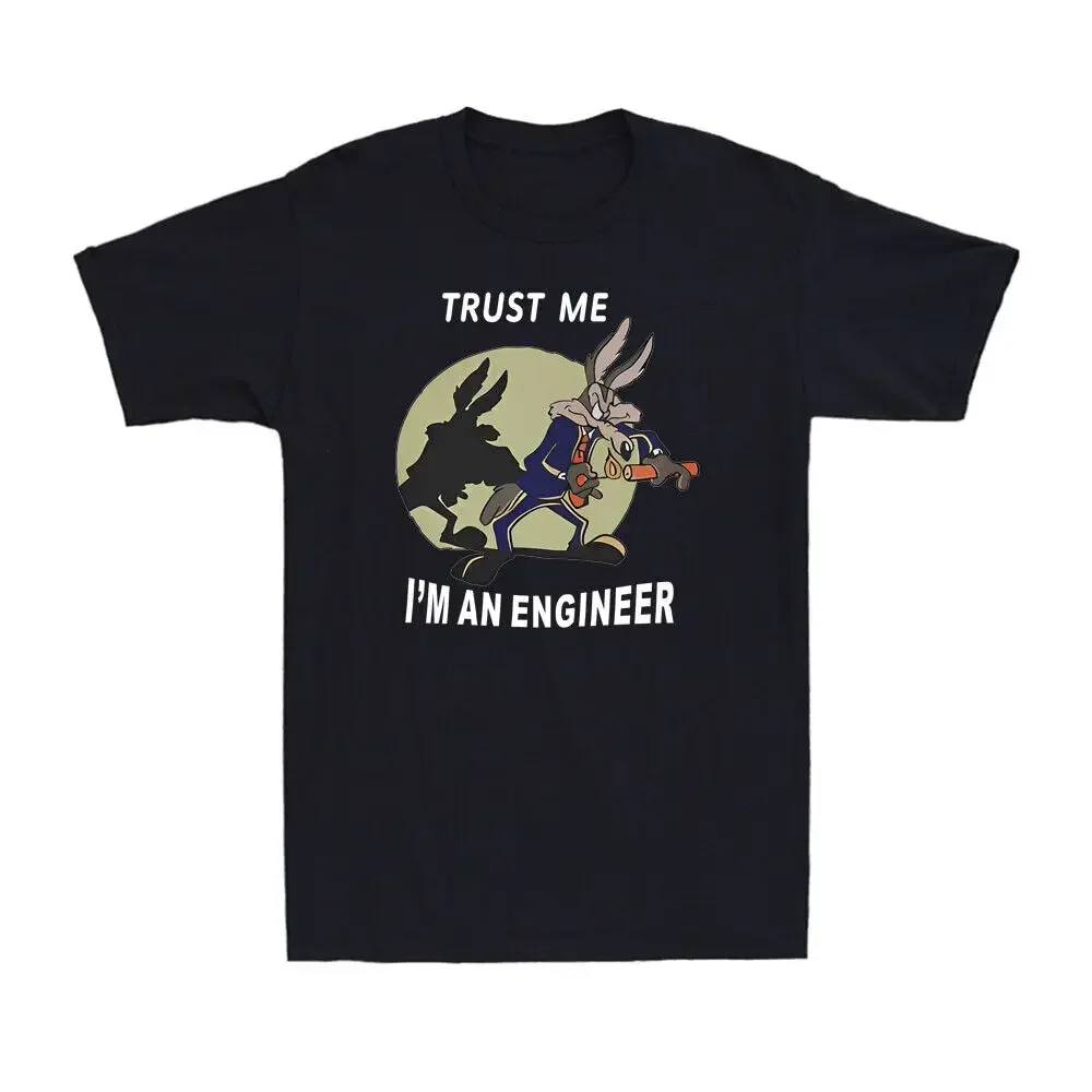 Trust Me I Am An Engineer Coyote Cart Animal Funny Gift Men's Cotton T-Shirt