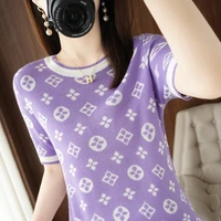 2022 summer new loose 100 cotton and linen letter short sleeved t shirt womens round neck color matching half sleeve womens t