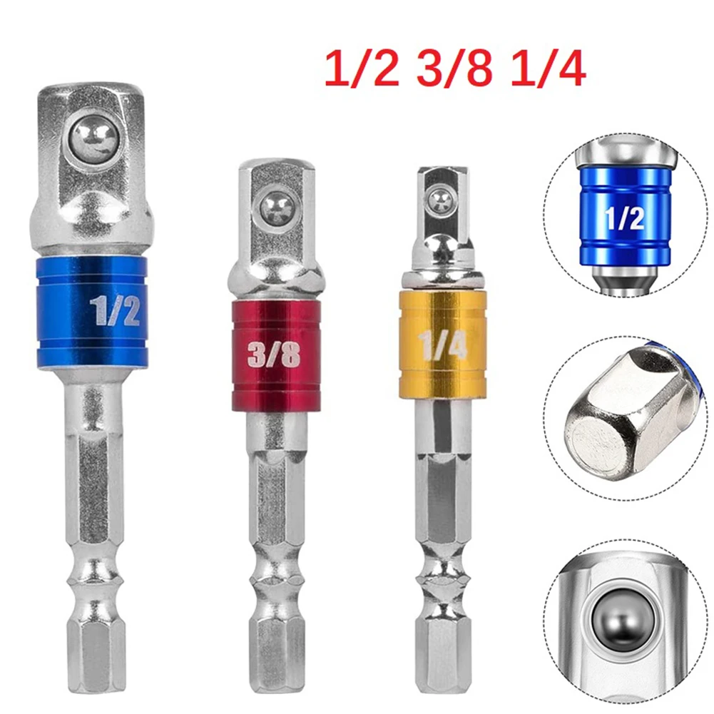 1/4 3/8 1/2 Drill Socket Adapter Set 1/4