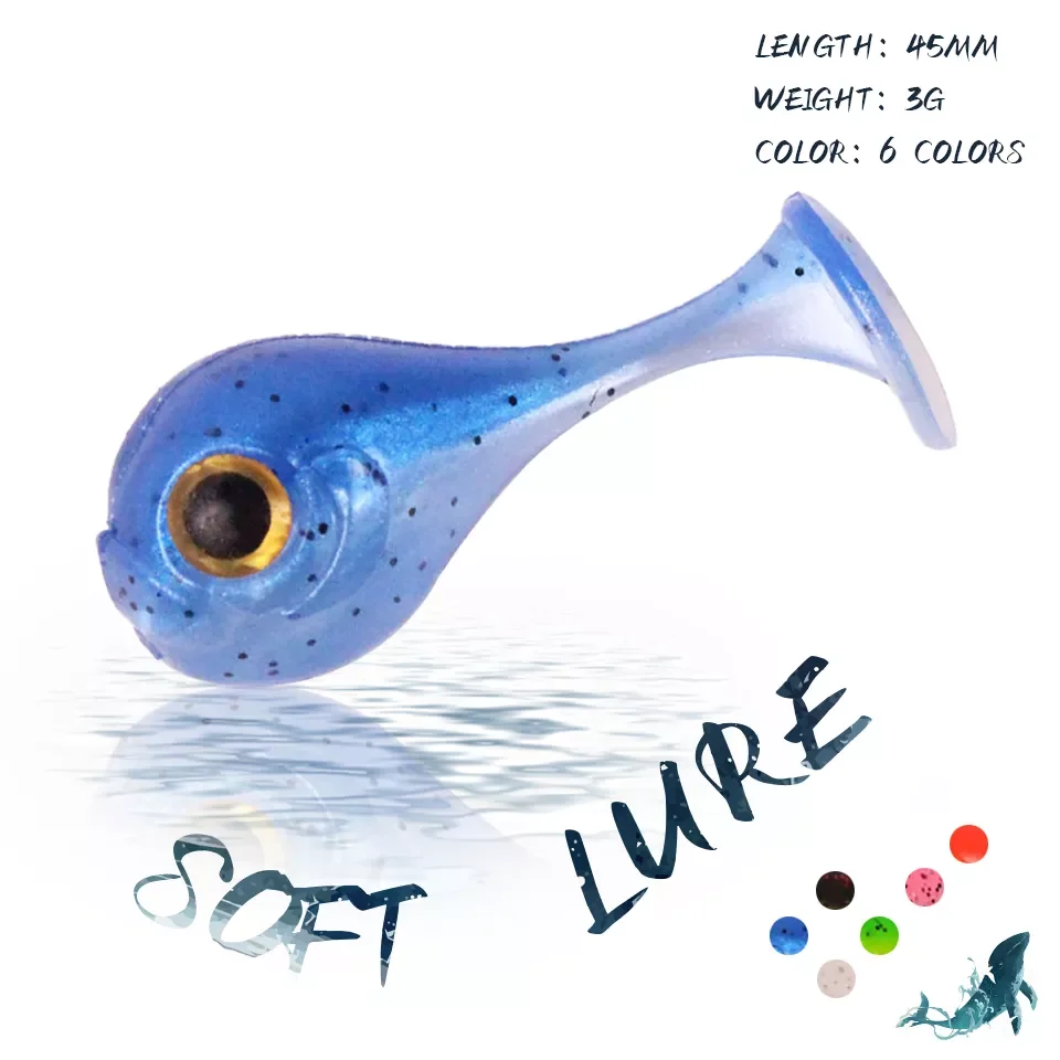 

6 шт./партия, силиконовые наживки с Т-образным хвостом