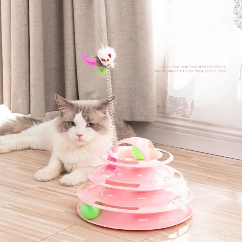 

Pet supplies four-layer cat turntable mouse gnawing self-hiking cat toy teasing cat toy ball cat toy