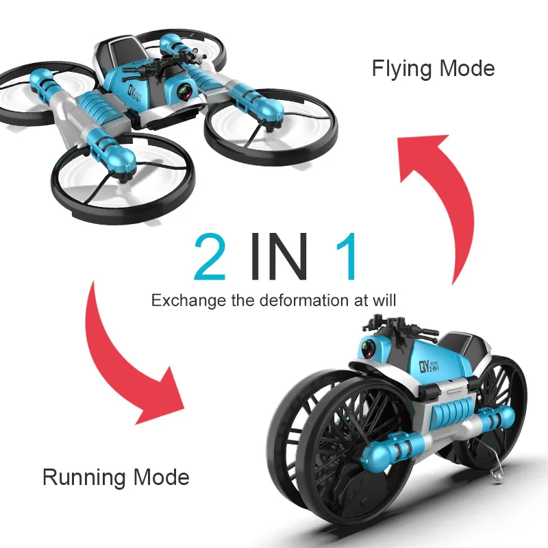 

Land and Air Folding Deformation Motorcycle Quadcopter Gesture Sensing Aerial Photography Drone Remote Control Aircraft Toys