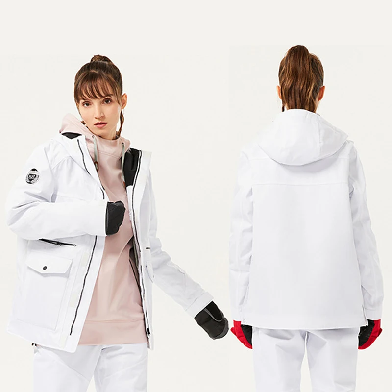 Спортивная уличная женская зимняя куртка Теплая мужская лыжная с капюшоном