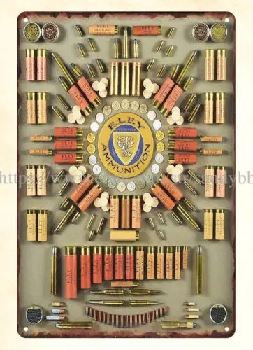 ELEY BROS. Картридж SHOTSHELL металлический жестяной знак фотовспышка