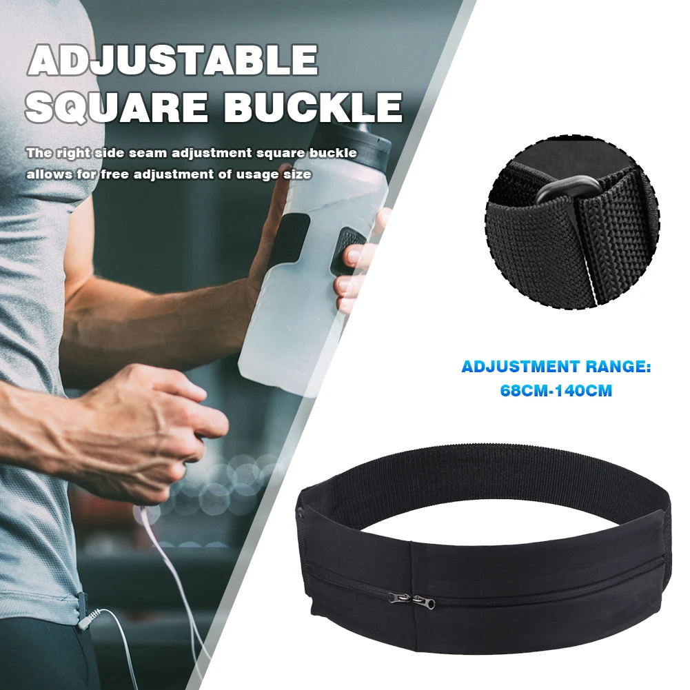 

Hidden Running Waistpack Lightweight Running Item Storage Bag Portable Elastic with Zipper Adjustable Buckle Sports Accessories