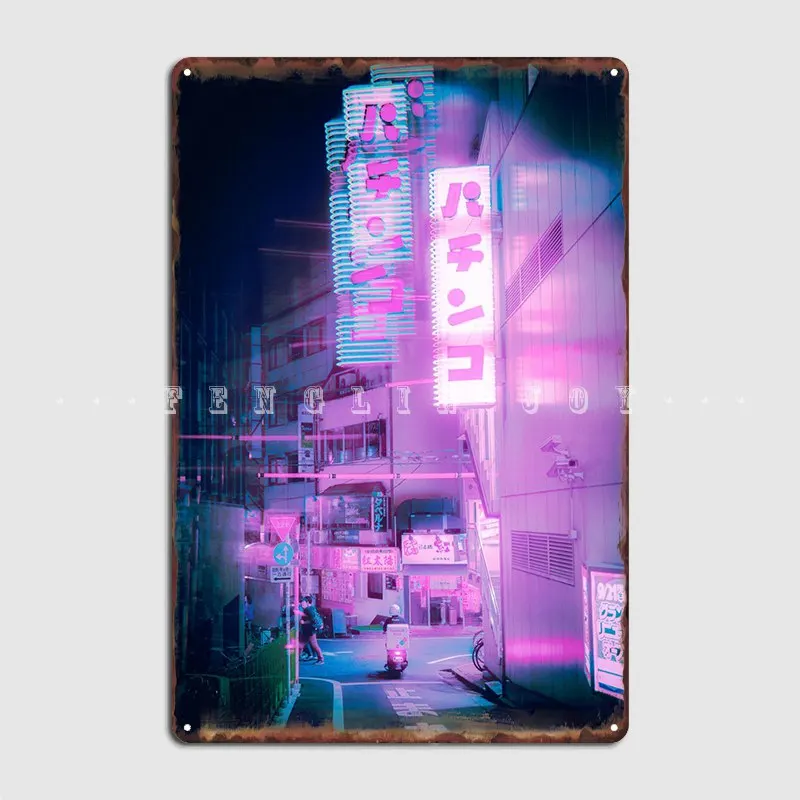 

Neon Tokyo Metal Plaque Poster Plates Cinema Garage Bar Cave Personalized Tin Sign Poster