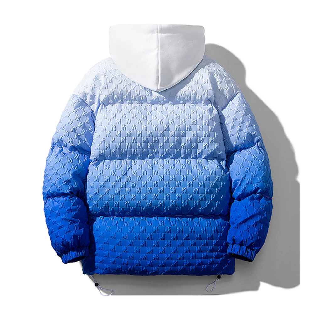 Winter Warm Men Hooded Parka Jacket Coat Men Outerwear Windproof Down Jacket Coat Men Gradient Design Parka Coat Jacket Couple