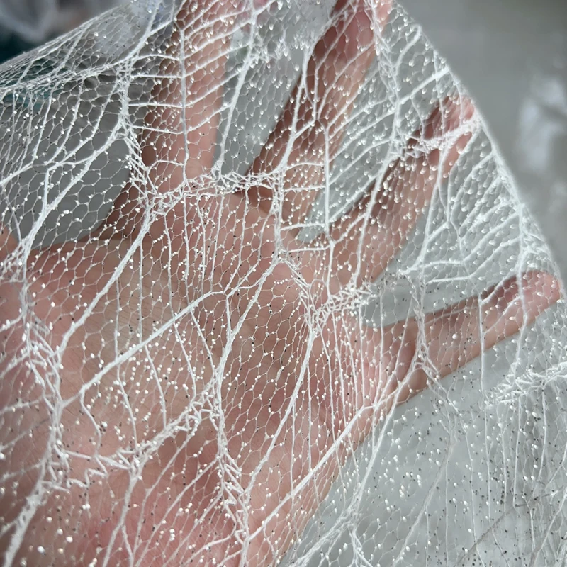 Блестящая блестящая сетчатая кружевная ткань средние жесткие аксессуары сетка