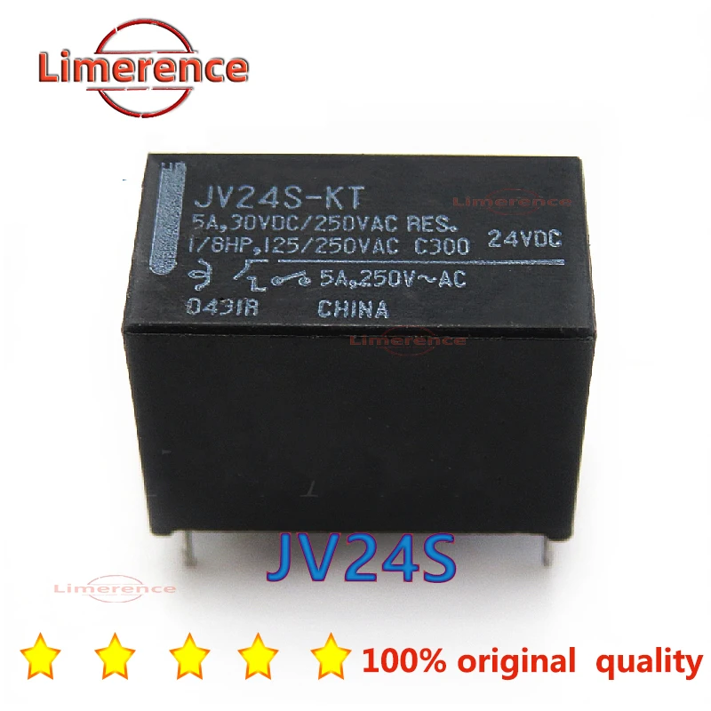 (10 шт./партия) 100% оригинальное новое реле мощности Φ JV24S KT 4pin 5A30VDC/250VAC 24VDC