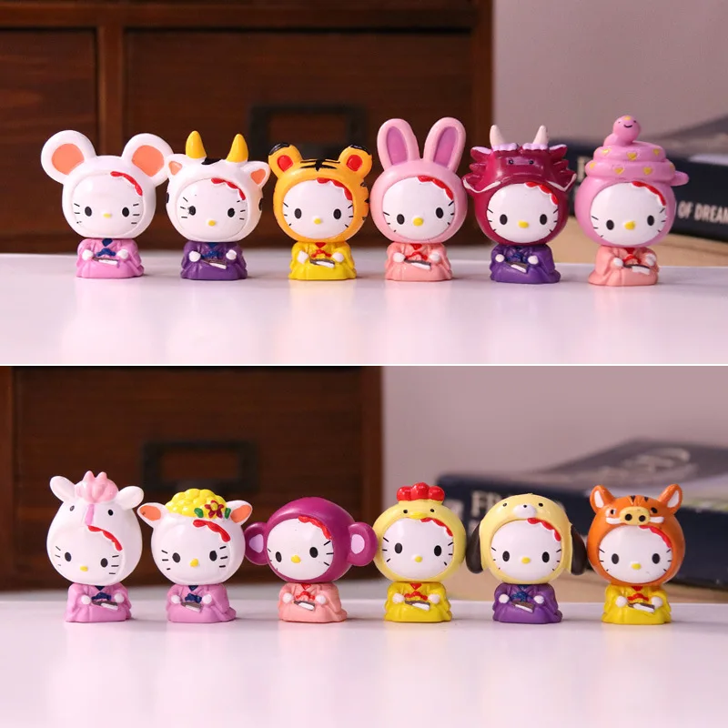 

HelloKitty Action Figure Kawaii Dolls Toys Cute Cartoon Anime Figure Ornaments Girls Birthday Gift