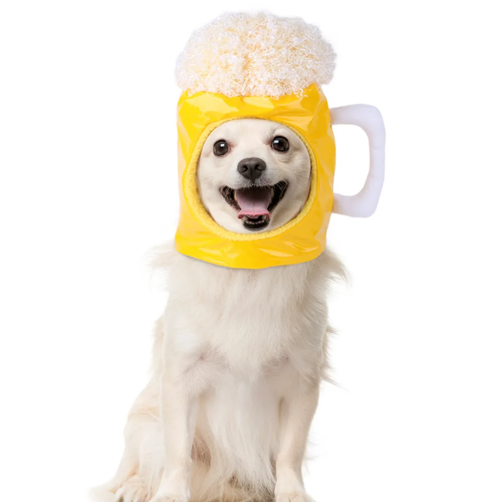 

Dog Hat Cosplay Funny Cartoon Beer Shape Puppy Cat Hat Party Photo Decorations Dogs Grooming Accessories Pet Supplies Costume