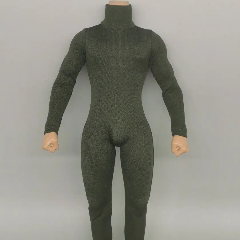 

1/6 Scale High Collar Black Bodysuit Model for 12" PHICEN TBL Male Body