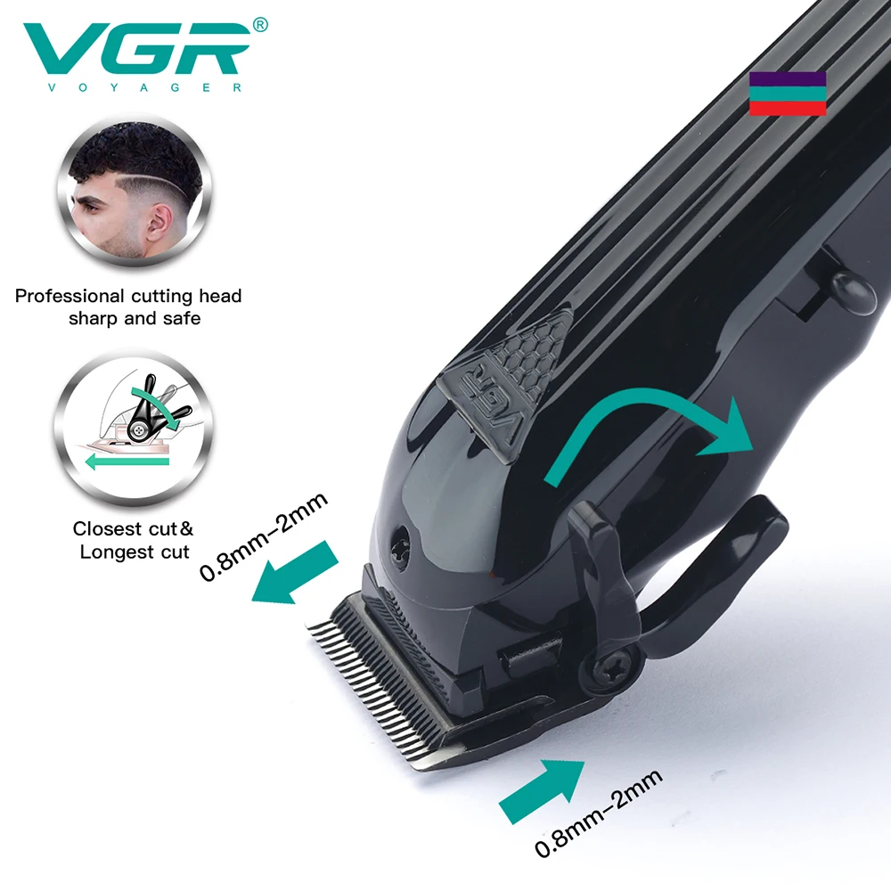 Rechargeable VGR Professional Hair Clipper Hair Trimmer For Men Shaver Hair Cutting Machine Barber Accessories Cut Machin Beard