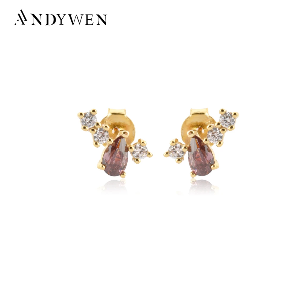

ANDYWEN 925 Sterling Silver 2021 Ovals Milk Line Ovals Stud Earring Women Piercing Luxury Pendiente Rock Punk Jewelry Gift
