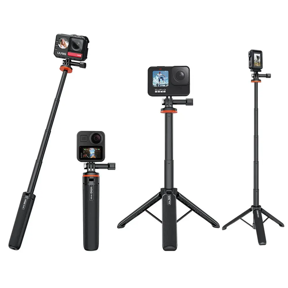 Выдвижная селфи-палка VRIG для Gopro 12 11 10 9 8 7 6 5 Osmo Action Insta 360 One R X3