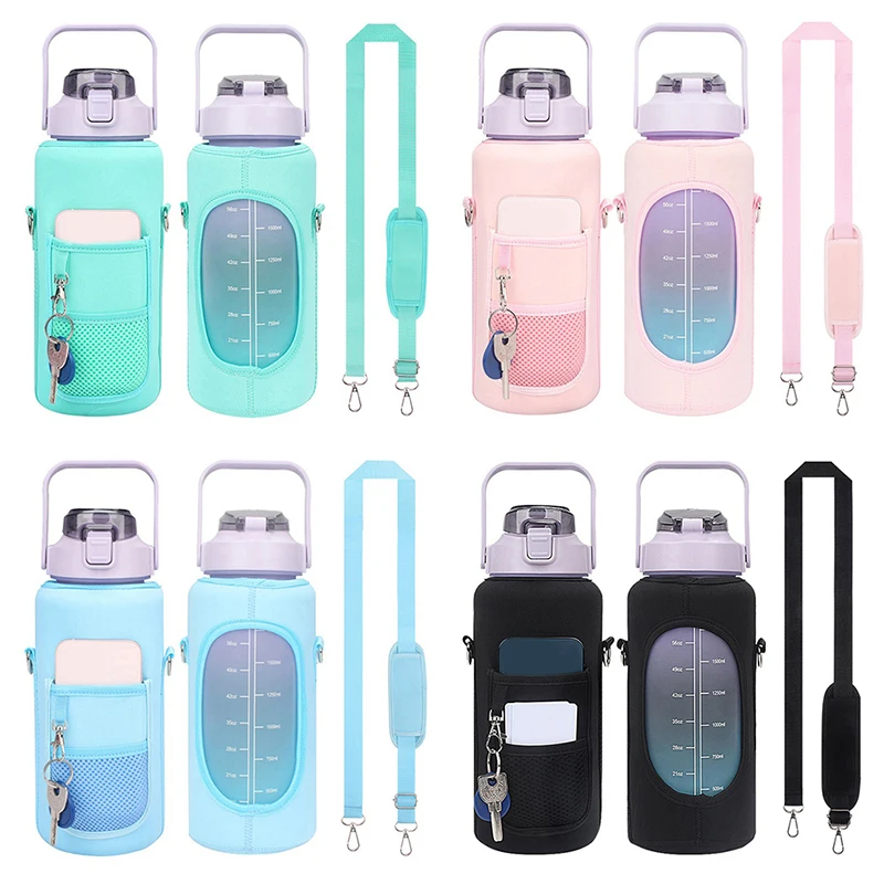 

1Pc 2L Water Bottle Covers Large Capacity Motivational Water Bottles Holder Bag Thermos Sleeve Drinkware Accessories