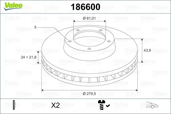 

186600 для десять тормозных зеркал air 2, V 16V 2dt 93 03/01 шафран t/00 5 обод
