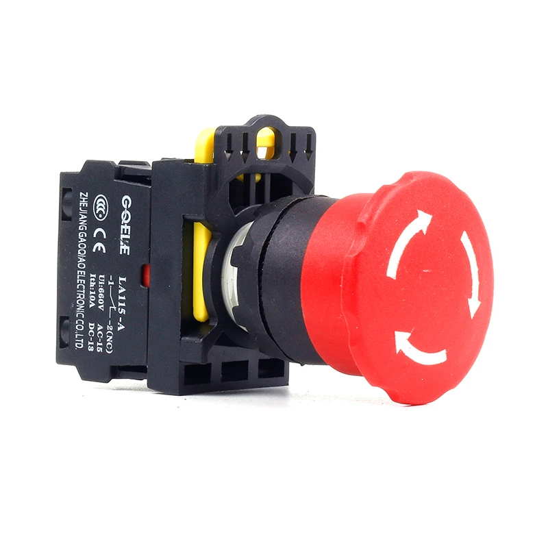 5 шт., кнопочный переключатель аварийной остановки IP40 1NO 1NC 1N0 + 1NC 2NO 2NC 3NC