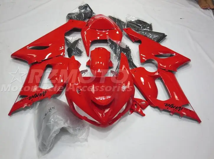 

Стильные новые комплекты обтекателей из АБС-пластика, подходят для Kawasaki Ninja ZX-6R ZX6R 2005 2006 05 06, кузов красного цвета на заказ
