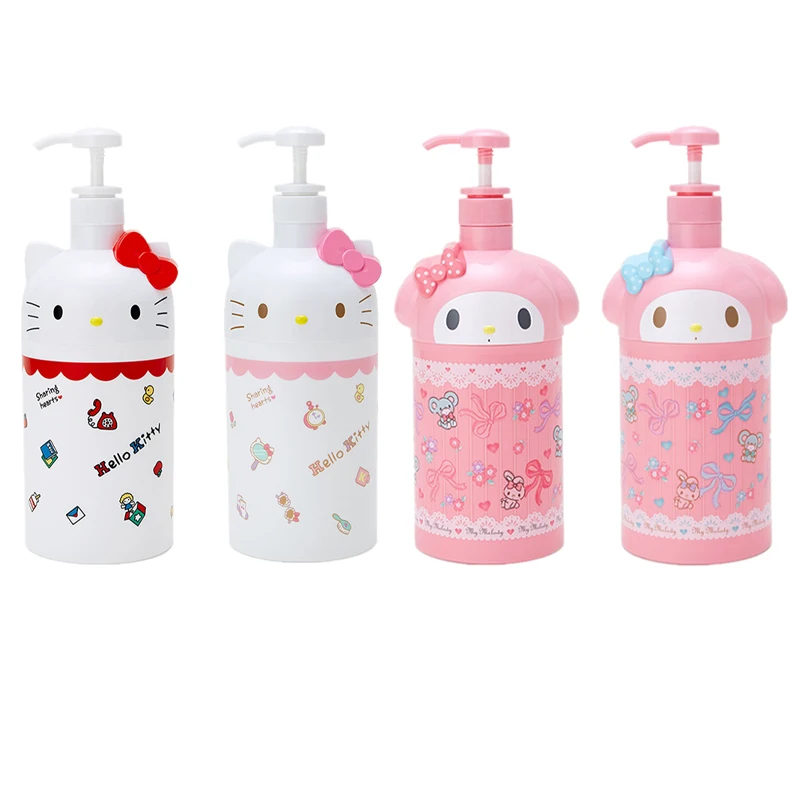 

1000Ml Hello Kitty Liquid Sub-Bottling Anime Kawaii Melody Shampoo Dispenser Large Capacity Refillable Bottle Soap Container