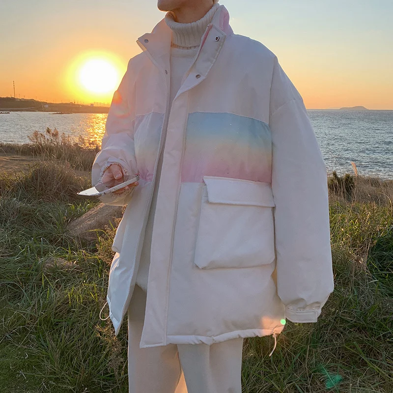 Winter Jacket Men Warm Fashion 3-color Casual Thickened Down Jacket Men Korean Loose Oversize Thick Short Coat Mens Parker M-2XL