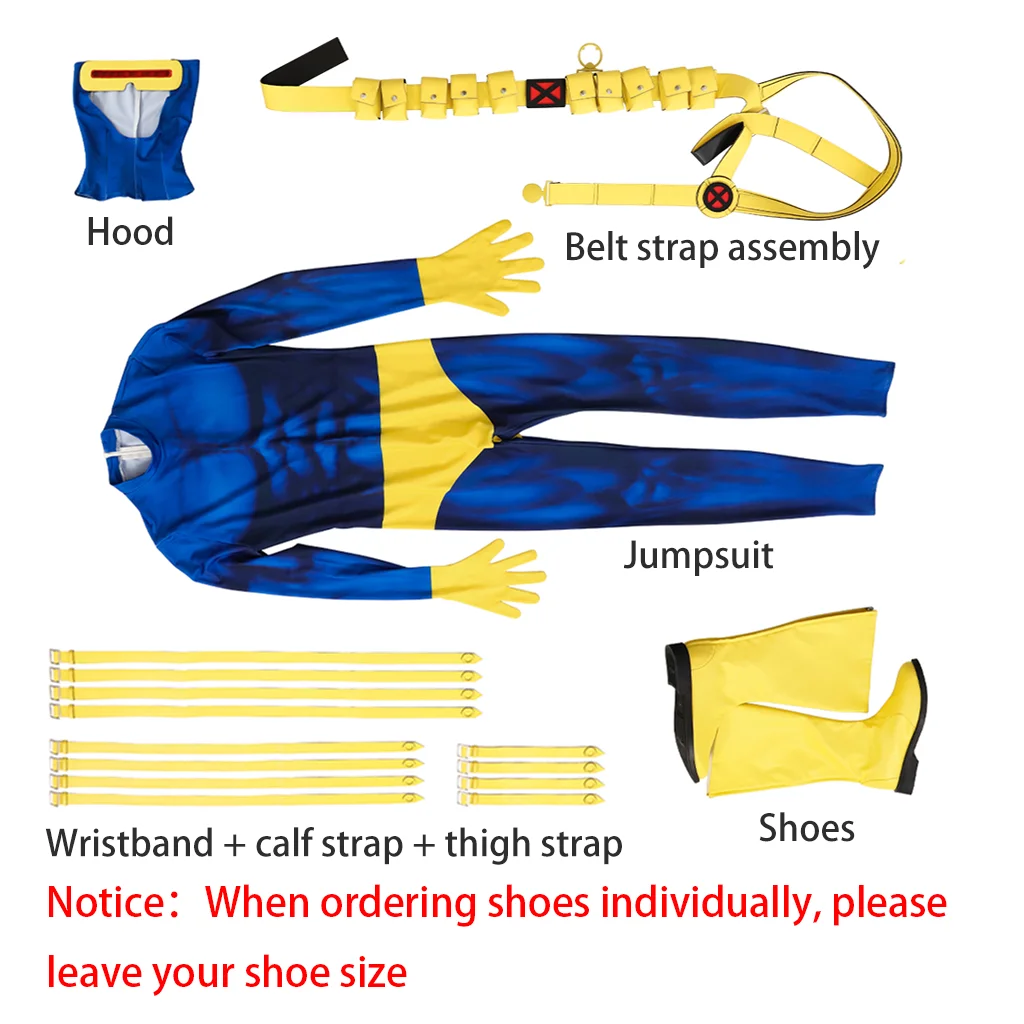 Комбинезон Cyclops Scott Summers костюмы для косплея маска Xman наряд на Хэллоуин вечерние