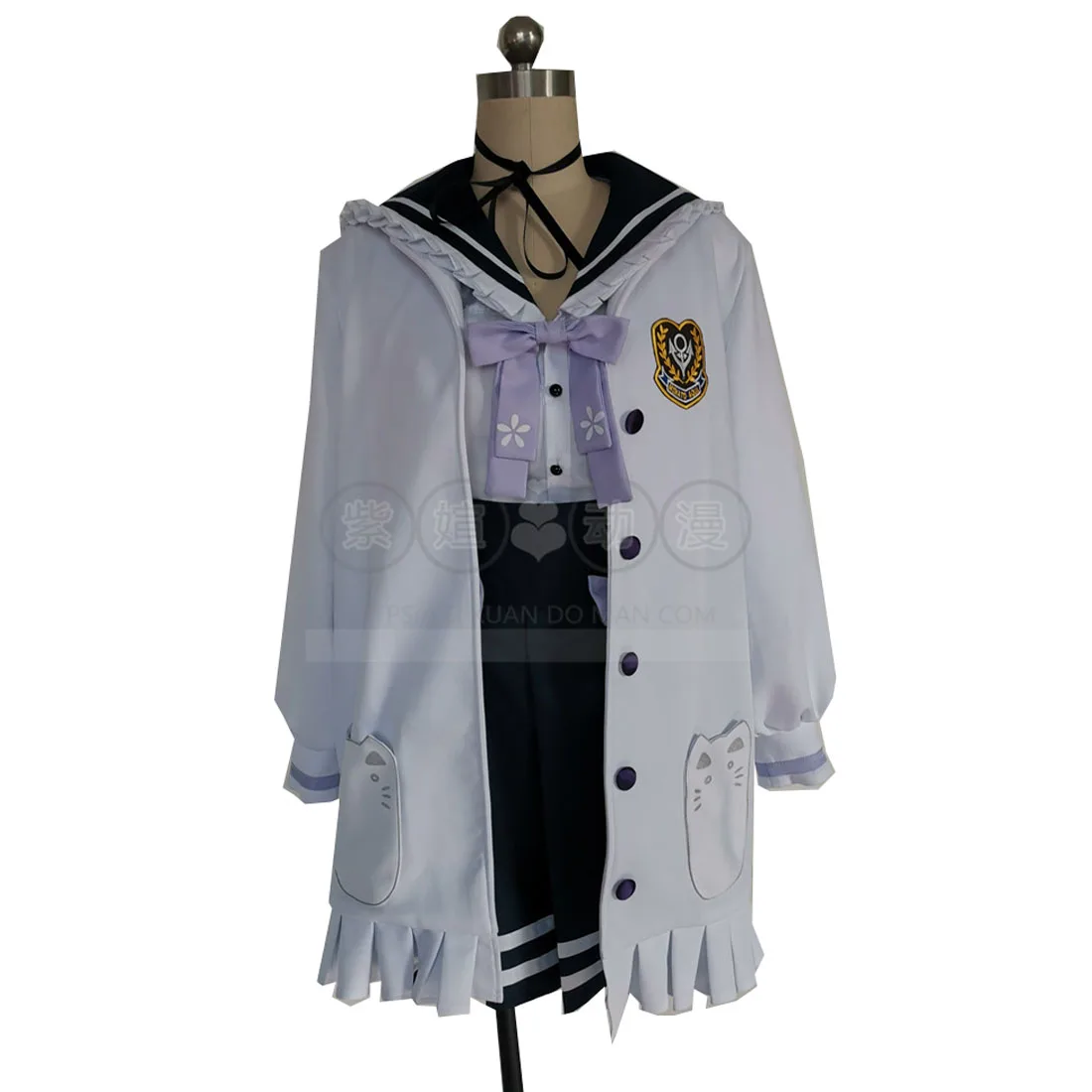 

2022 VTuber Hololive Minato Aqua SJ School Uniform Dress Cute Suit Cosplay Costume Women Halloween Only Overcoat