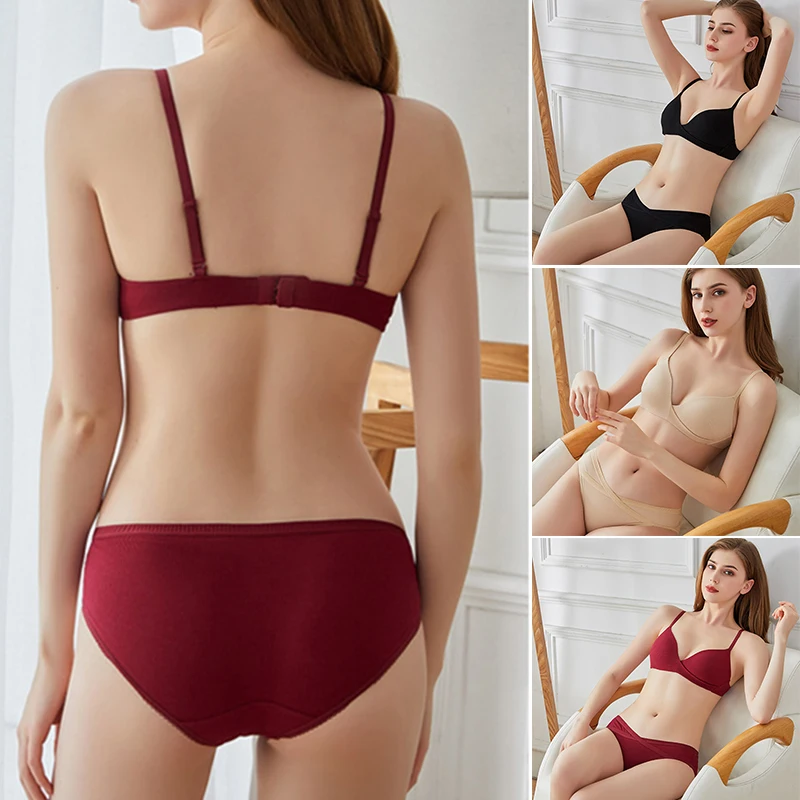 

Комплект женского нижнего белья из 2 предметов, бюстгальтер без стальных колец