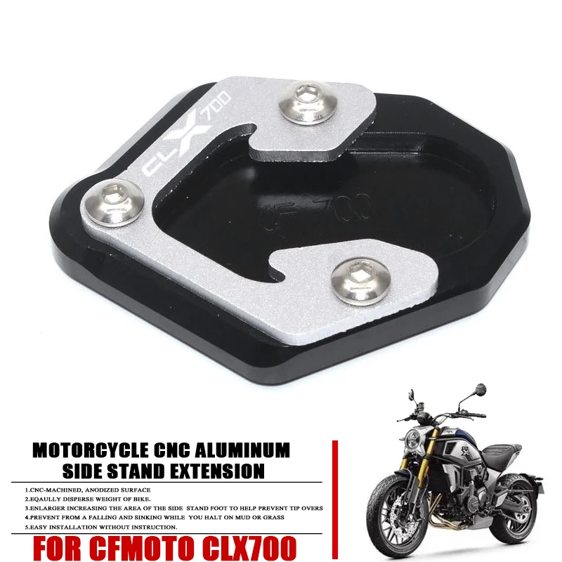 

For CFMOTO CLX700 CLX 700 700CLX 2020 2021 Motorcycle CNC Kickstand Sidestand Stand Extension Enlarger Pad