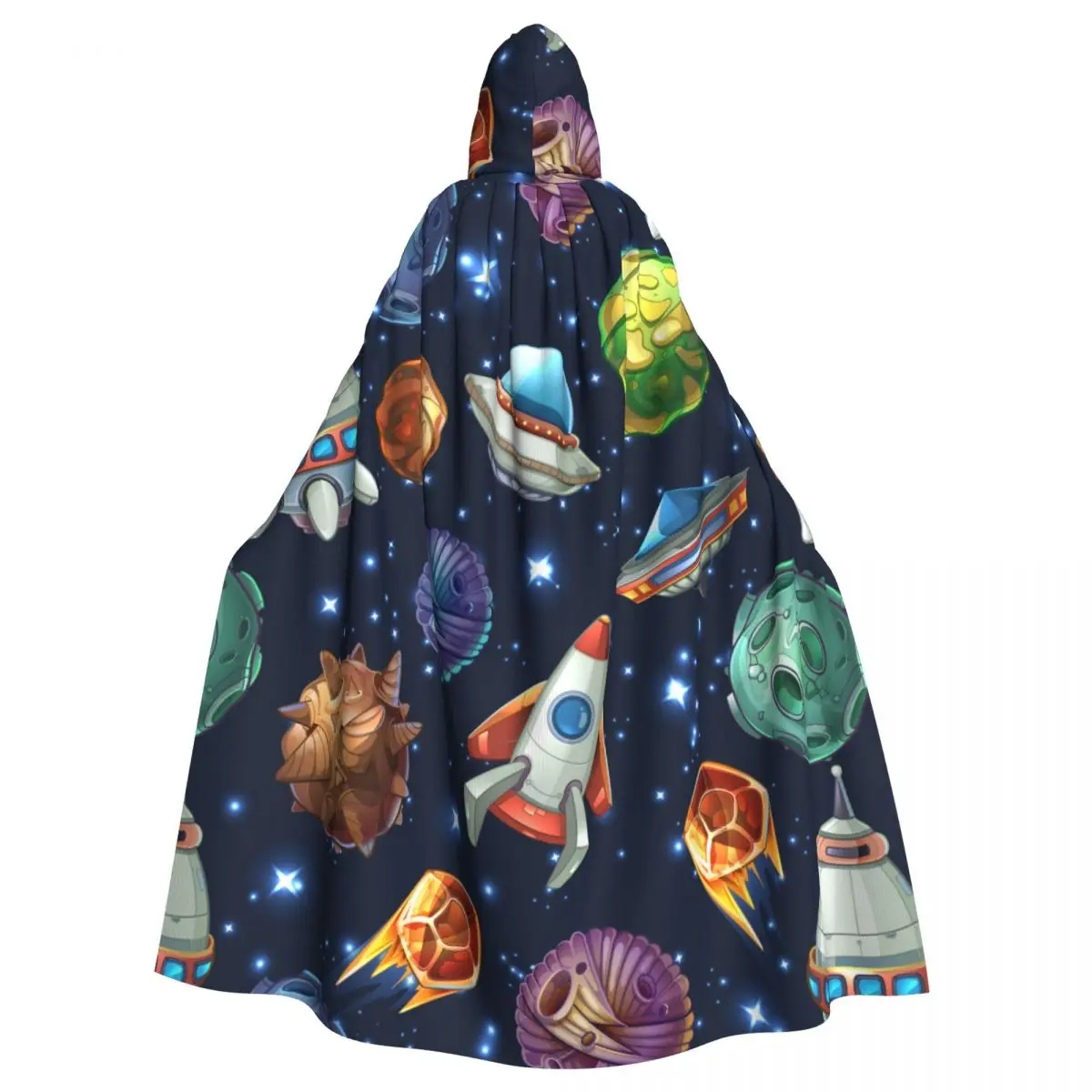 

Плащ с капюшоном и планетами из полиэстера