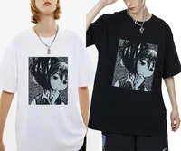 2021 new omori hipster print tshirt cartoon anime tees fashion funny t shirts men women oversized eu size t shirt black tops
