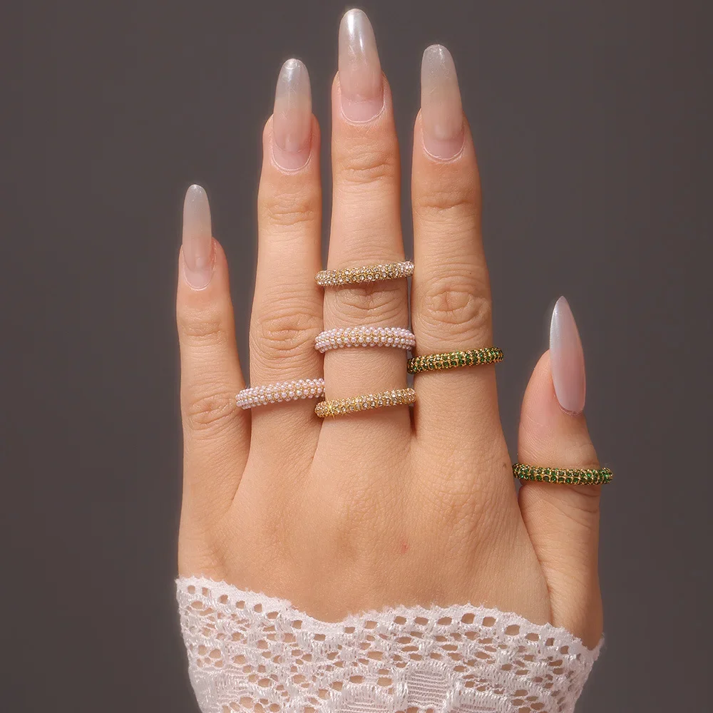 Новая мода легкая роскошь блестящее кольцо с бриллиантами позолоченное из