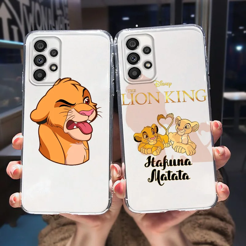 

Disney Lion king Phone Case For Samsung A73 A72 A53 A52S A33 A32 Lite A23 A22 A13 A03S Core Transparent Cover