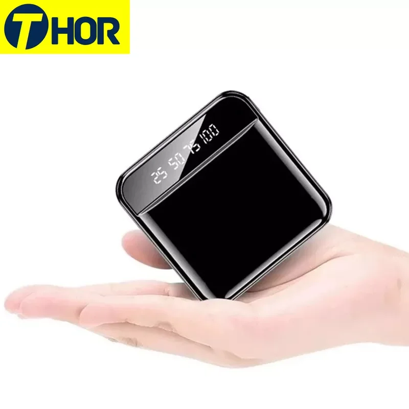 

Mini 10000mAh Power Bank Portable Phone Charger Outdoor Travel Powerbank LED Light Poverbank LCD Digital Display for Smartphone