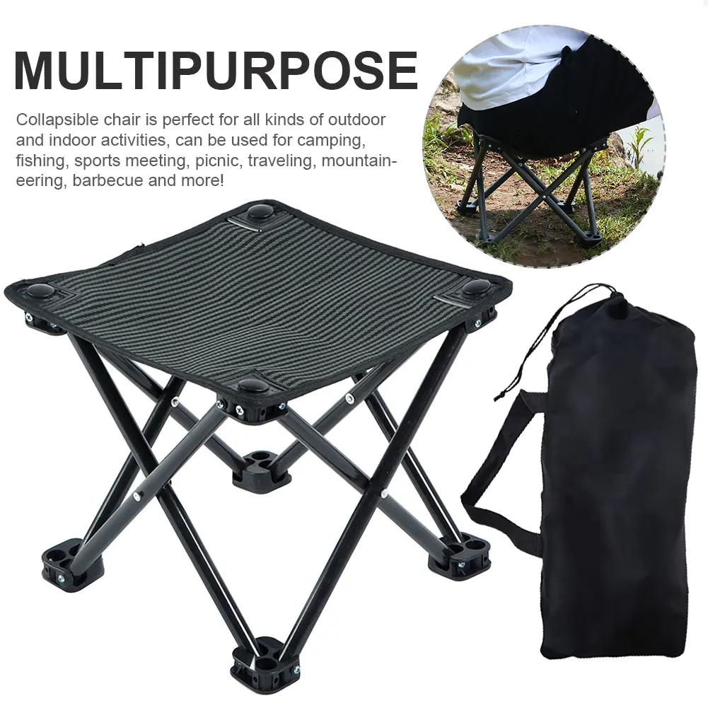 

Garden Fishing Stool Folding Portable Mini Seat Sturdy Travel Hiking Picnic Beach Outdoor Camping Chair BBQ With Carrying Bag