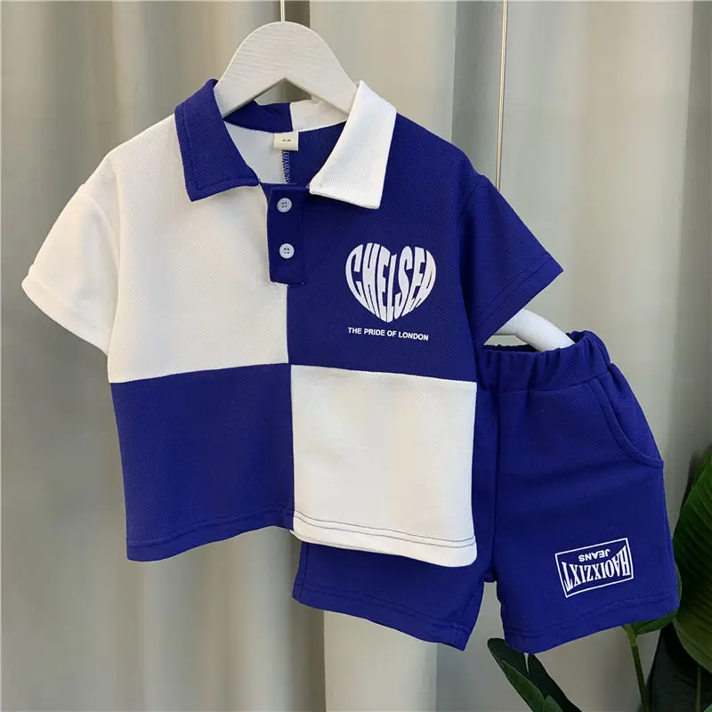 Boy Summer Clothing Polo Shirt Suit 2022 New Baby Short Sleeve Clothes Children's Korean Style Children's Clothing Fashion