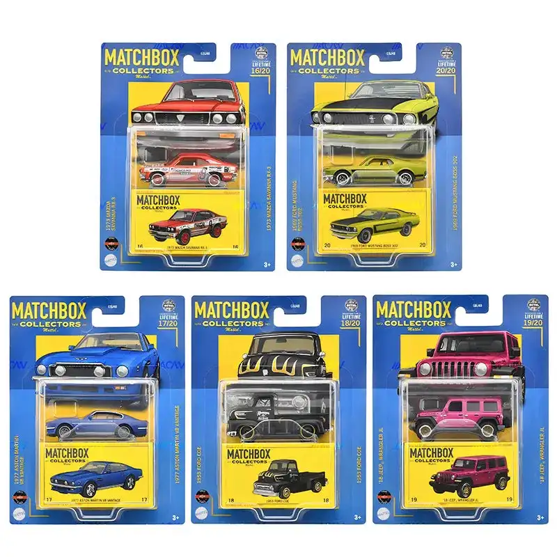 Модель автомобиля из литого сплава 2024-GBJ48 Matchbox 1/64 1973 Savanna RX-3 18 Jeep Wrangler JL 1953 Ford COE V8