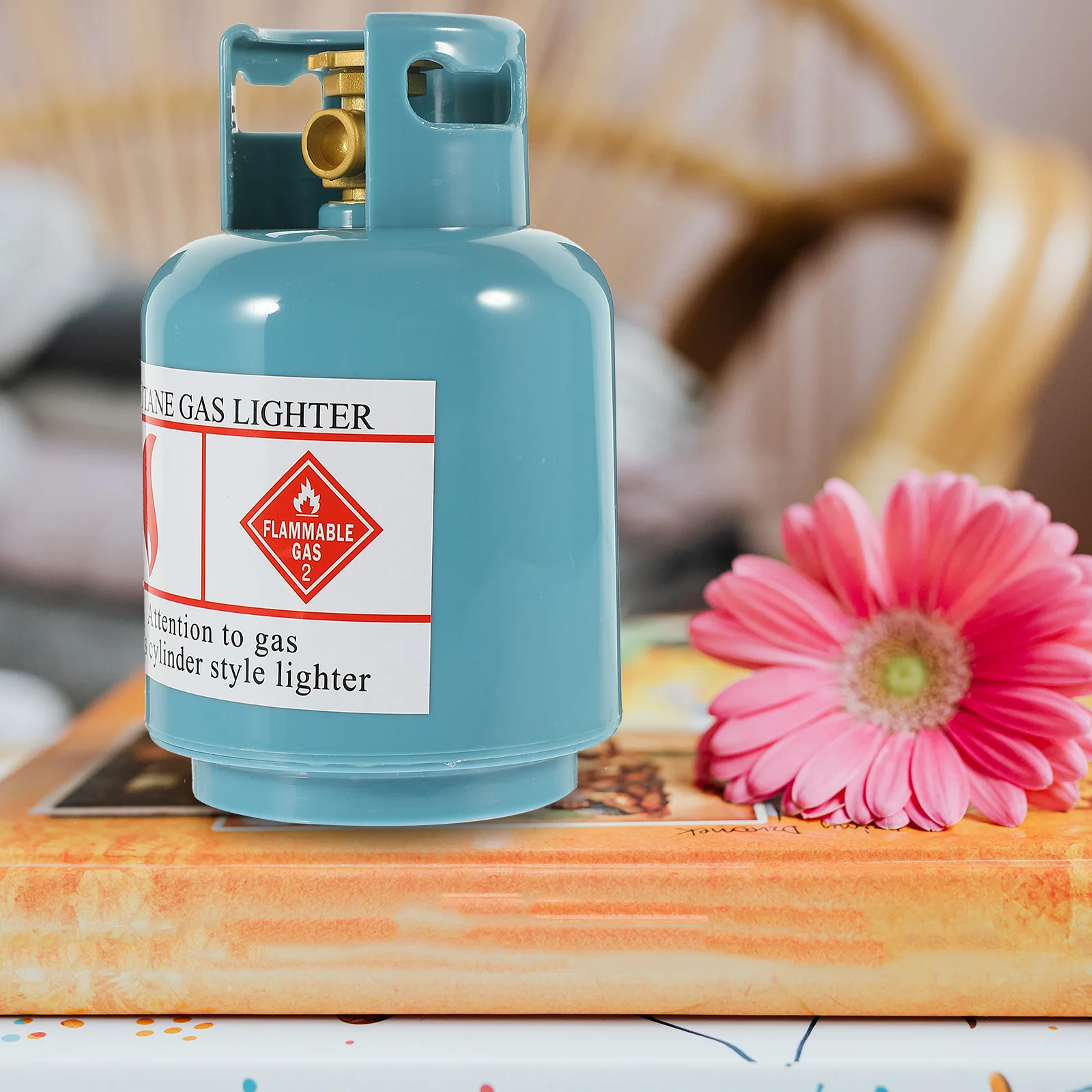 Газовая бутылка-копилка детский орнамент подарок (56 маленьких сине-серых) 1 шт.