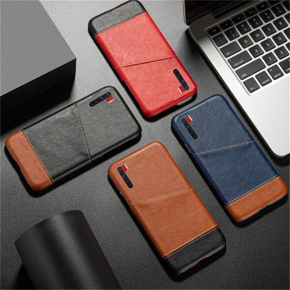 

for Oppo A91 2020 F15 CPH2001 F 15 OPPOA91 A 91 Reno 3 Coque For OPPO A91 F15 Case Mixed Splice PU Leather Credit Card Cover