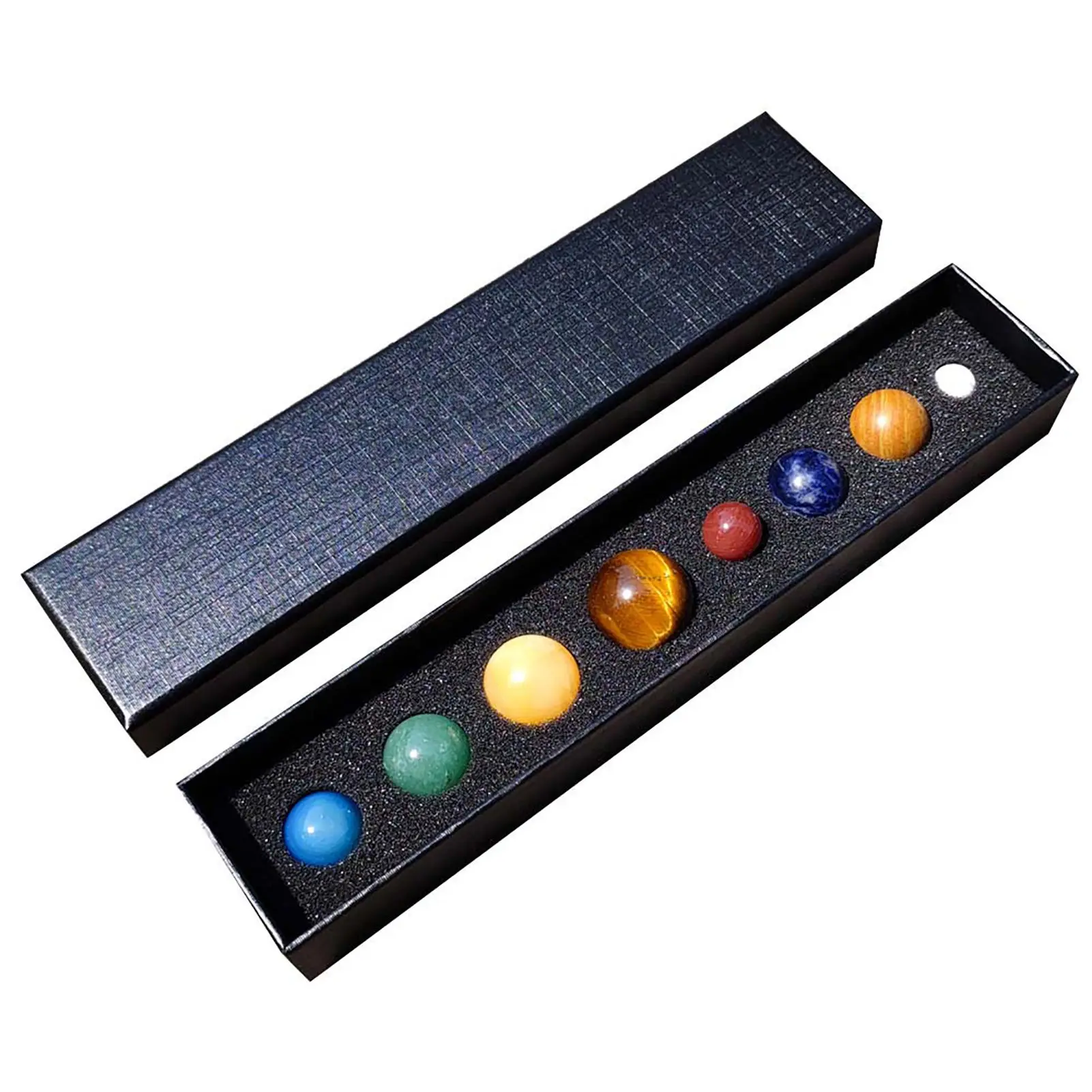 

8 Planets Crystal Ball Healing Crystal Balls Set Handcrafted Natural Gemstone Desk Decor For Home Office Celestial Creative Gift